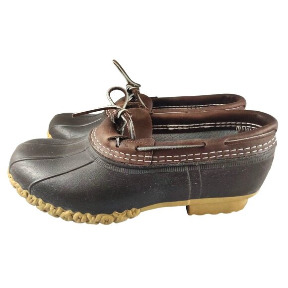 L.L. Bean Women's Rubber Brown Waterproof Size 8 Made In USA Moc Bean Boots - Picture 3 of 7